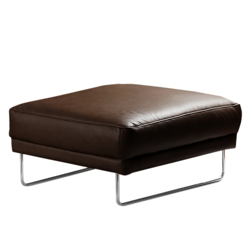 Edeltrud 96cm Wide Square Solid Colour Footstool Ottoman, Chocolate