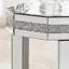 Table de bout à miroir en octogone avec incrustation de cristaux, petit canapé moderne à 2 niveaux avec rangement, table d'appoint décorative argentée pour le salon, la chambre à coucher, le café et les petits espaces l 13,8 po x P 13,8 po x H 21 po