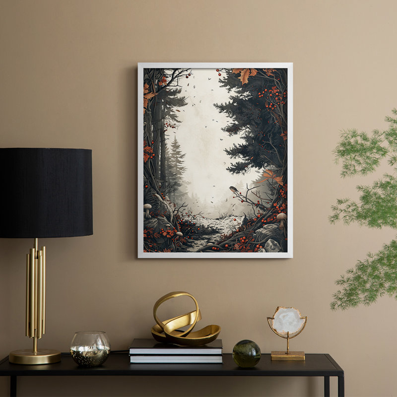 «Christmas Holiday Art DCXVII», reproduction d'art encadrée - bois massif, H 15 po x l 12 po, Blanc