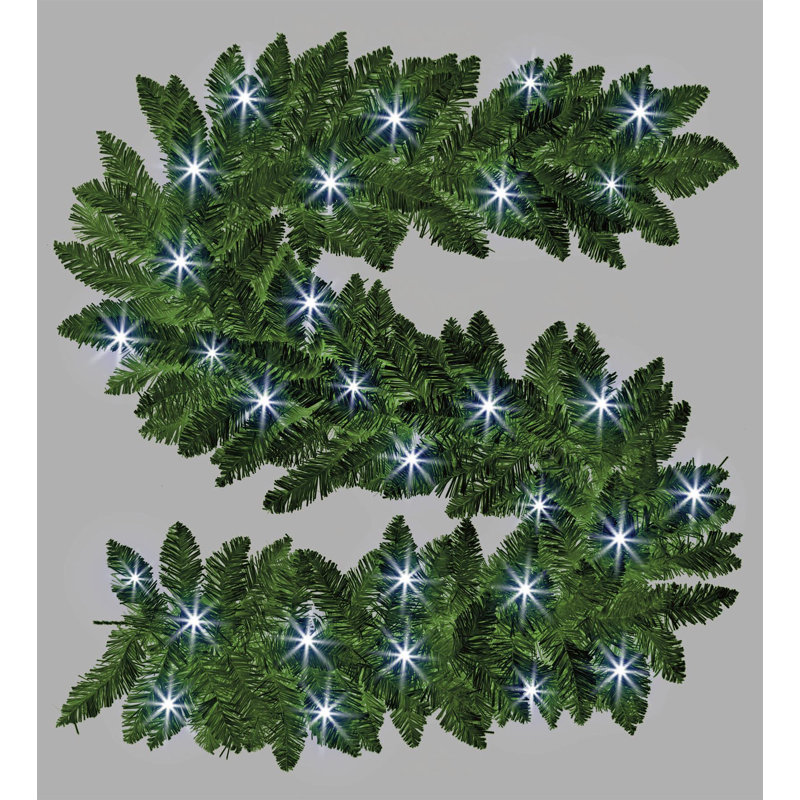 Faux Lighted PVC 35cm Christmas Wreath
