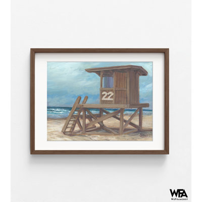 «Tower 22 Newport Beach» par William Thompson, affiche de tour de plage, décor de maison de plage de sable blanc, affiche de bord de mer, décor de salon nautique