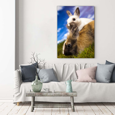 Two Rabbits - Wrapped Canvas Print