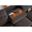 Chenille brune, canapé-lit modulaire, dimensions de 94 pouces, rangement orienté vers la droite, console rabattable, porte-gobelets, tissu chenille à ressorts ensachés avec méridienne de rangement, lit escamotable, console et