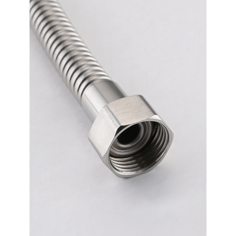 Douche de plafond en nickel brossé - Tête de 16 po et douchette naturelle pluviale Mimicry autoportante avec raccords de tuyau standard American