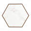 Table basse hexagonale rustique rétro en bois avec 2 tiroirs cachés et plateau en marbre texturé chêne Walunt-1808642090