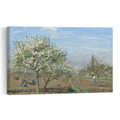 Verger en fleurs, Louveciennes, 1872 - Estampe murale contemporaine abstraite impressionniste représentant des fruits printaniers