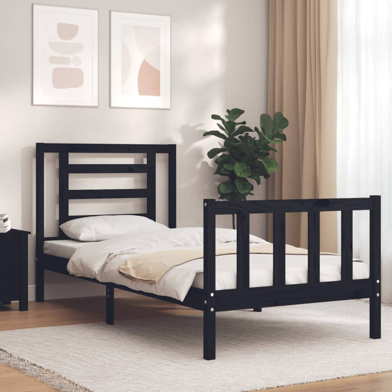 Bothwick Solid Wood Bed, Small Single (2'6), Black