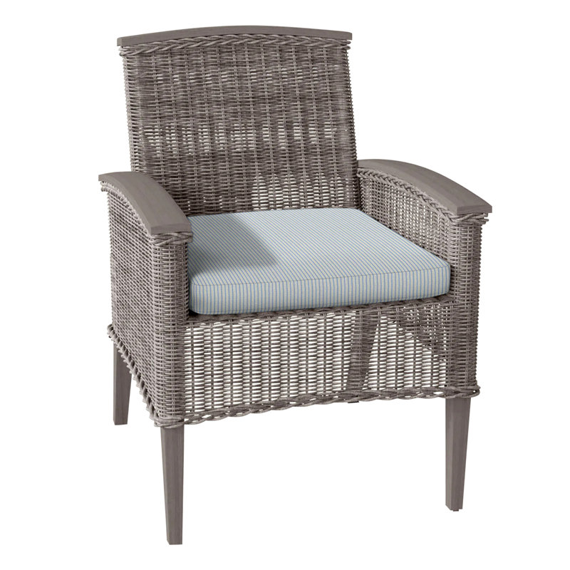 Astoria Patio Dining Armchair with Cushions, No Welt, Oyster, Verona Silver