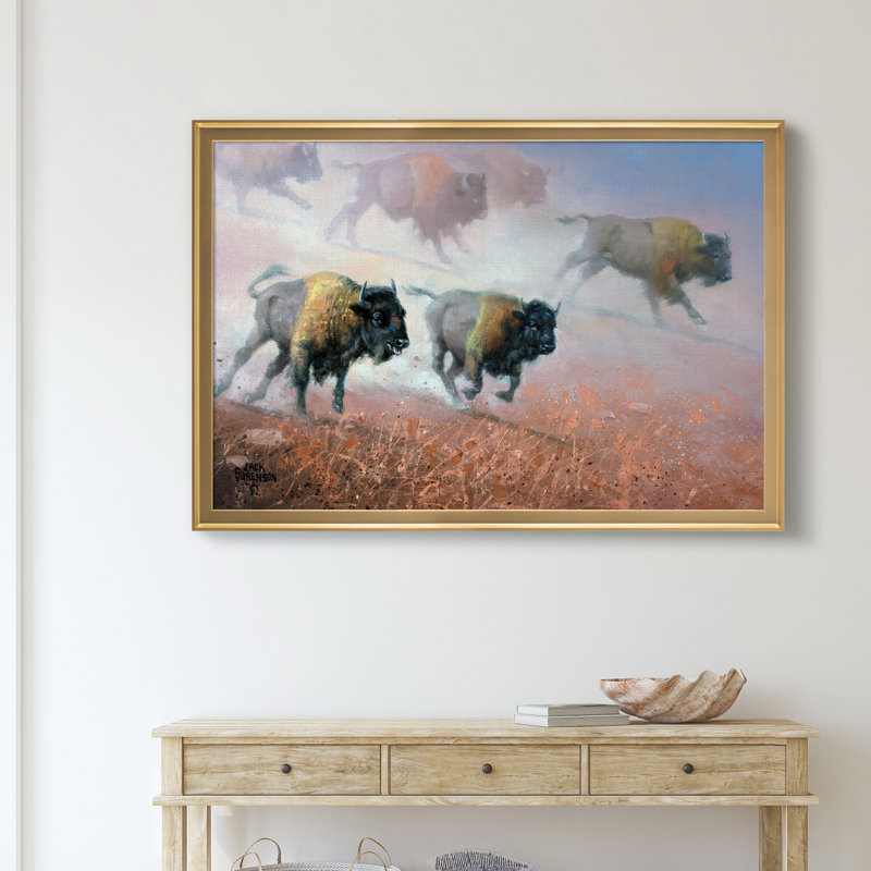 Thunder plains, reproduction d’art sur toile encadrée, H 18,5 po x l 24,5 po x P 1,5 po, Doré