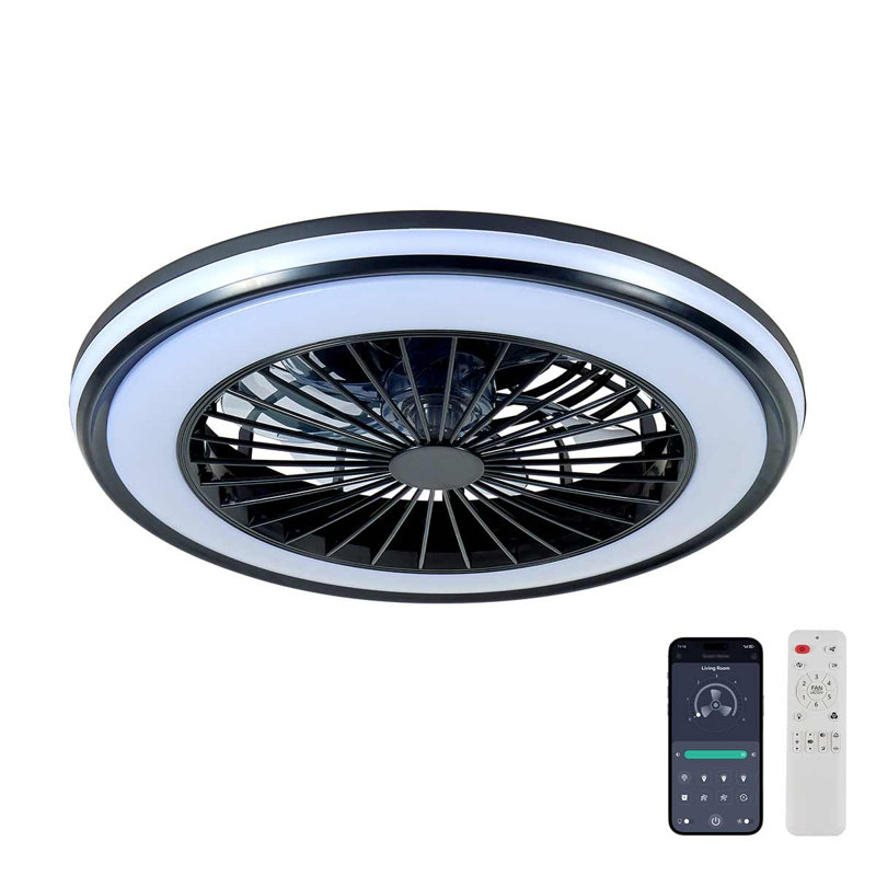 18 Inch Ceiling Fan With RGB Light Remote, Smart LED Ceiling Fans With Remote/App Control
