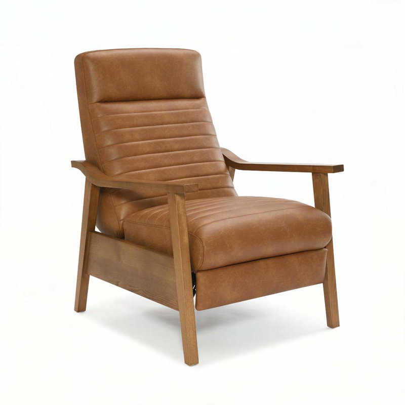 Fauteuil inclinable à accoudoirs en bois, Marron clair