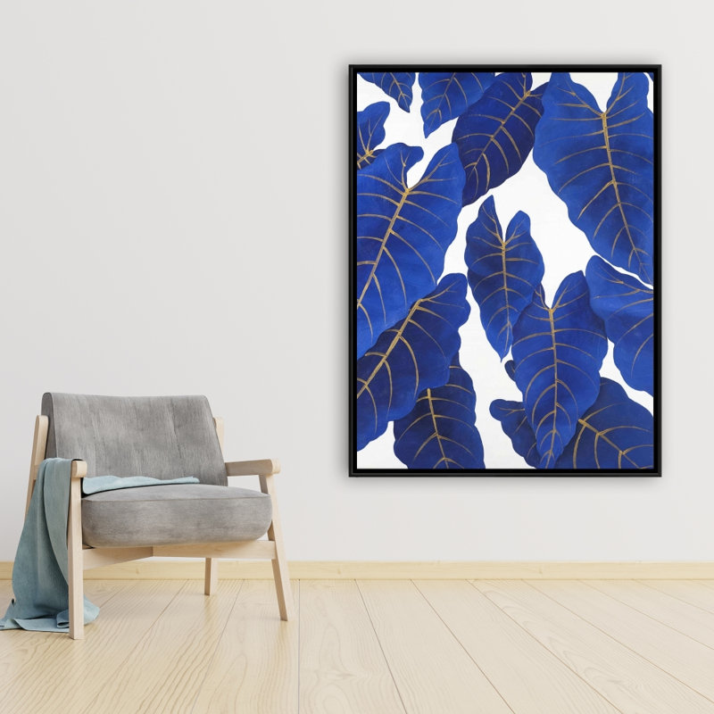 " Tropical Abstract Blue Leaves "