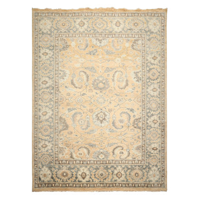 9x12 Hand Knotted Wool Mocha Oushak Arts & Crafts Rug