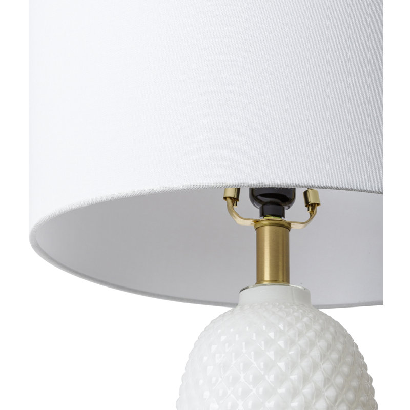 Lampe de table en verre peint Lesia Gatitske, Blanc