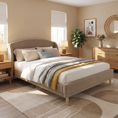 Romano Boucle Upholstered Platform Bed