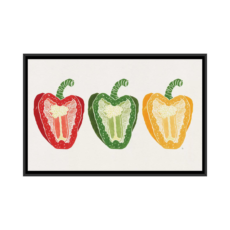 «Mixed Peppers» par Tracie Andrews - Estampe numérique sur toile tendue avec châssis, H 18 po x l 26 po x P 1,5 po
