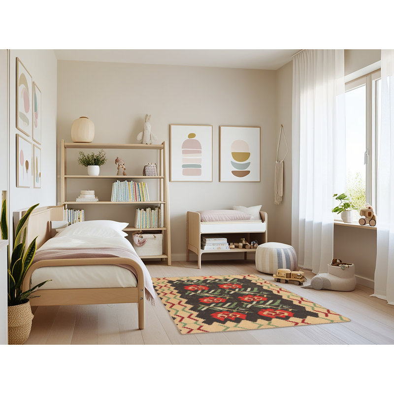 Tapis rouge / beige Veana, Rectangle 4 pi x 6 pi