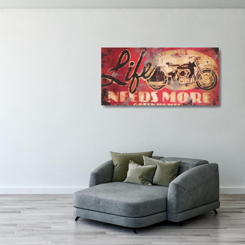 Life Needs More Green Lights, 20" H x 40" W