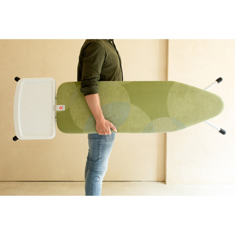 Calm Rustle Green Medium Ironing Board with Metal Steam Unit Holder
