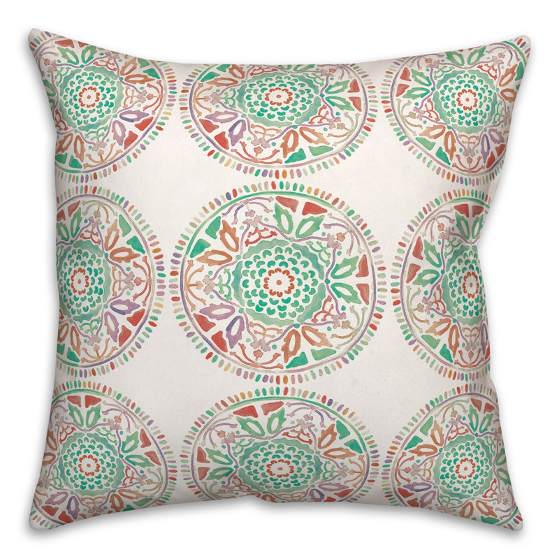 Housse et insert de coussin extérieur d'extérieur, Sarcelle / Mauve