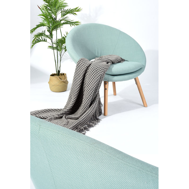 Arkyn Upholstered Barrel Chair, Green