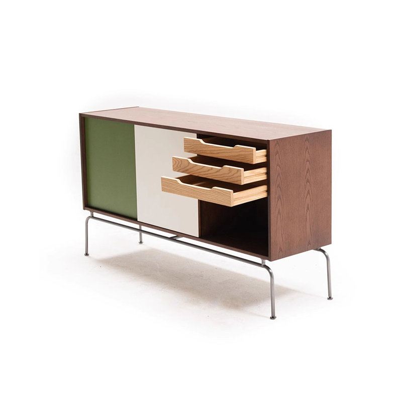 Armoire d'entrée Mid-Century, H 34,6 po x l 47,2 po x P 15,7 po