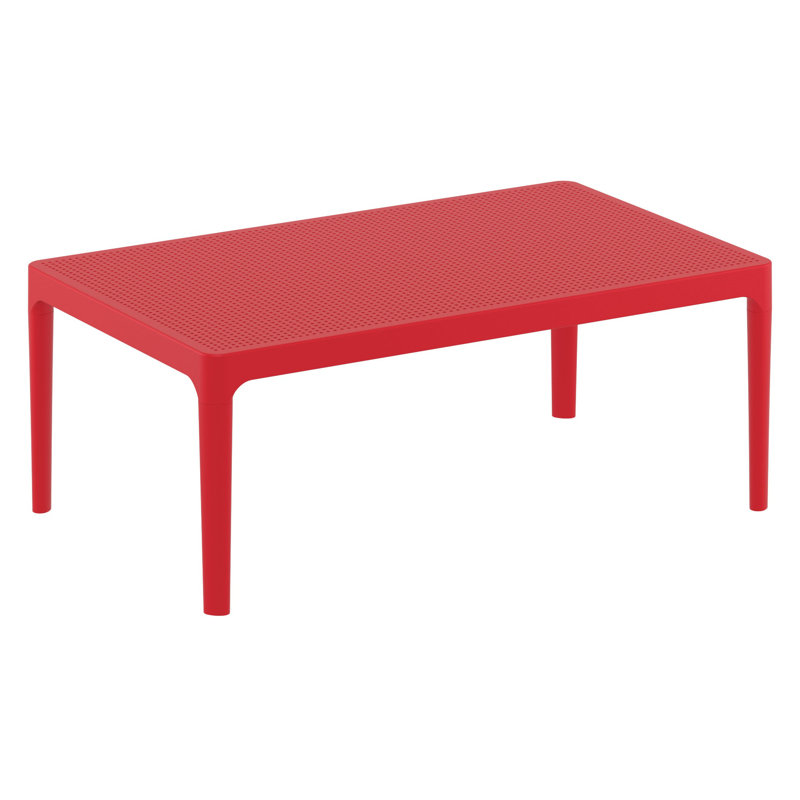 Table basse en plastique Farrah, Rouge, H 15,7 po x l 19,6 po x L 23,6 po