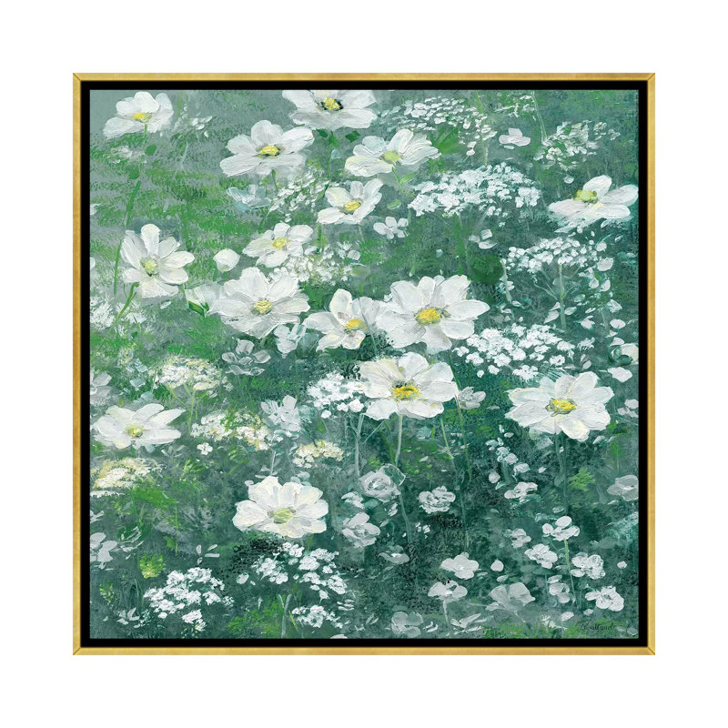 «Springtime Garden» par Sally Swatland - reproduction d'art, Toile encadrée d'or, H 26 po x l 26 po x P 1,5 po, Pas de tapis