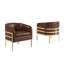 Chaise d'appoint Leathaire avec structure chromée-1943619902