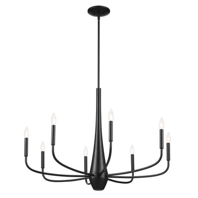 Deela 8 - Light Steel Dimmable Classic / Traditional Chandelier