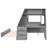 Twin Over Full Bunk Bed With Desk, Trundle, 3 Drawers & Shelf - Gray Featuring Trundle And Storage-661135217
