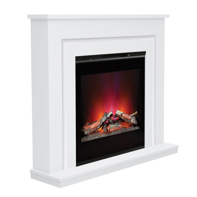 Flare 1220cm W White Electric Fireplace