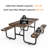 72" Expanded Metal Rectangular Picnic Table