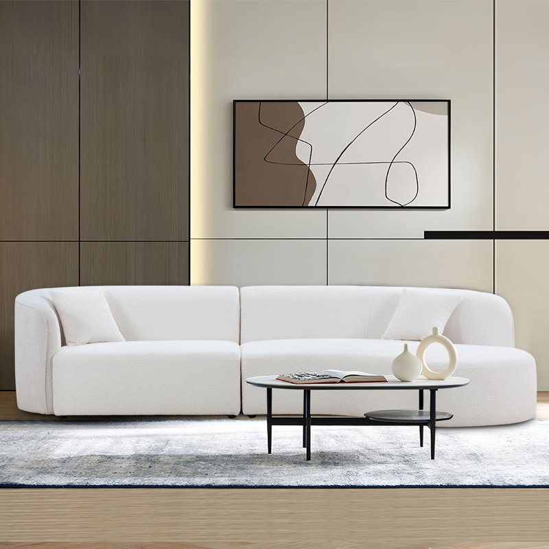 Canapé modulaire Azia faisant face à la gauche de 126,37 po de largeur, Gray Polyester