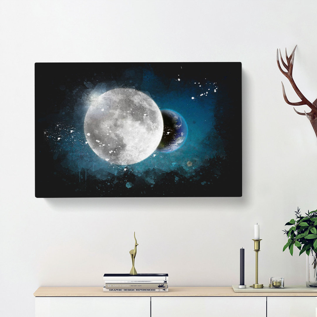 Earth Behind The Moon - Wrapped Canvas