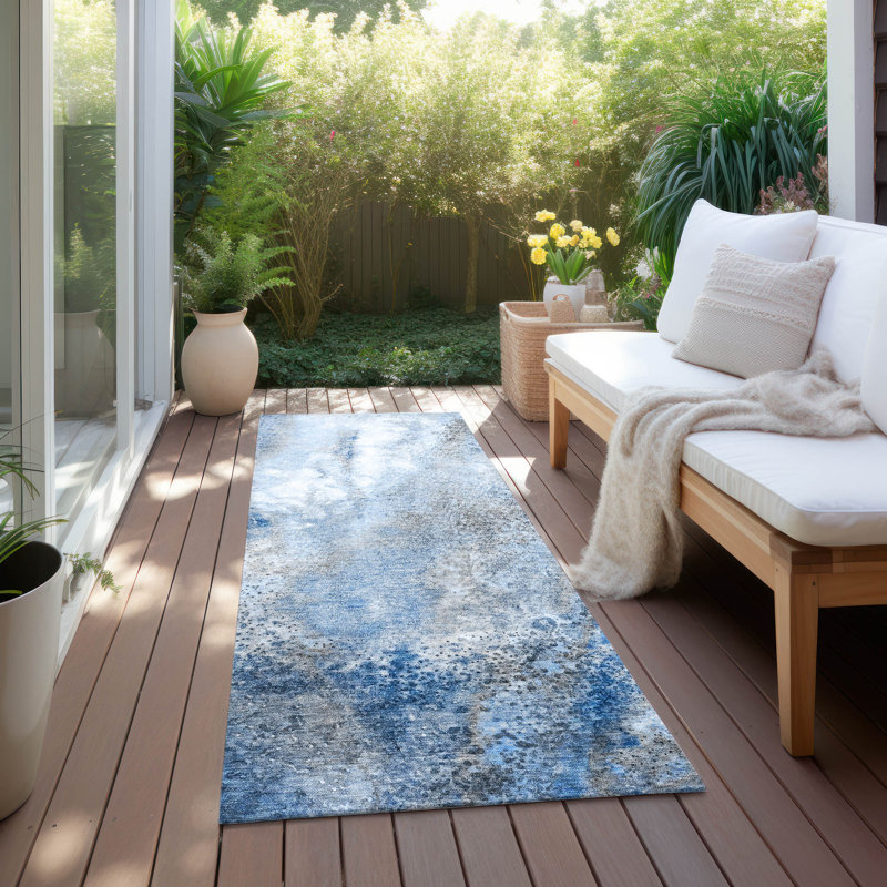 Kyrie Washable Abstract Indoor / Outdoor Rug, Runner 2'3" x 7'6"