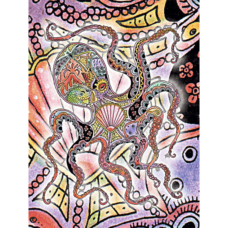 Pure Country Weavers Octopus Blanket - Animal Spirits Totem by Sue Coccia - Gift Tapestry Throw Woven from Cotton - Made in The USA (72x54)