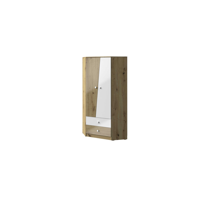 Nantes 2 Door Manufactured Wood Wardrobe, White High Gloss