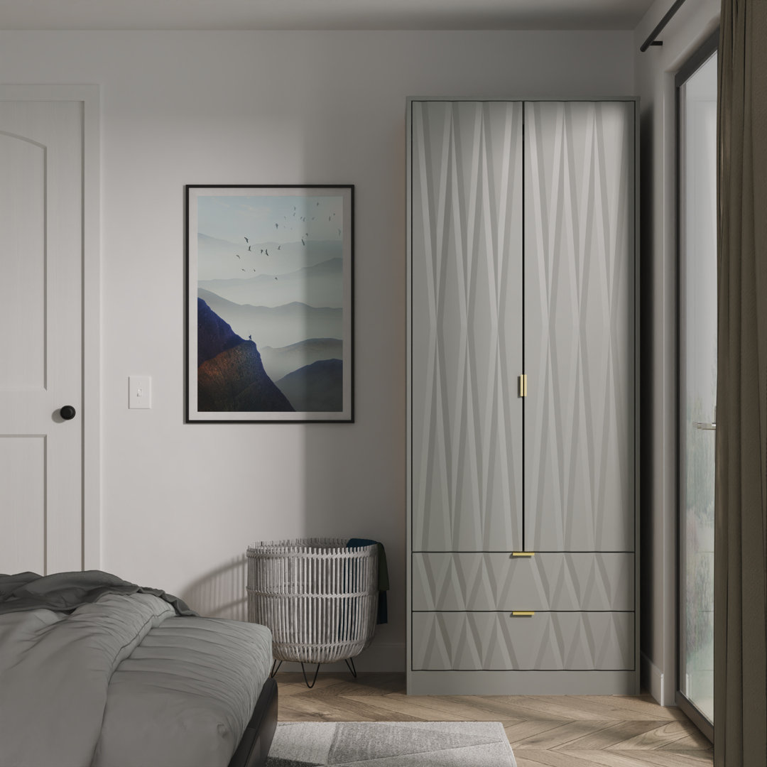 Las Vegas 2 Door Robe 2 Drawer Robe in Dusk Grey (Ready Assembled)