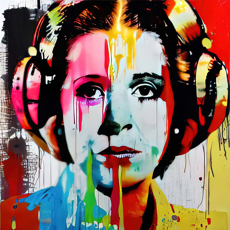 «Pricess Leia Two» par Stephen Chambers, impression sur toile tendue, L 15 po x H 15 po