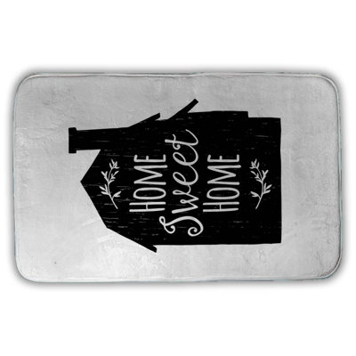 Home sweet home Bath Mat with Non-Slip Backing - Quick Dry Memory Foam Bathroom Rug - Absorbent - Modern Plush Spa-Style - Machine Washable