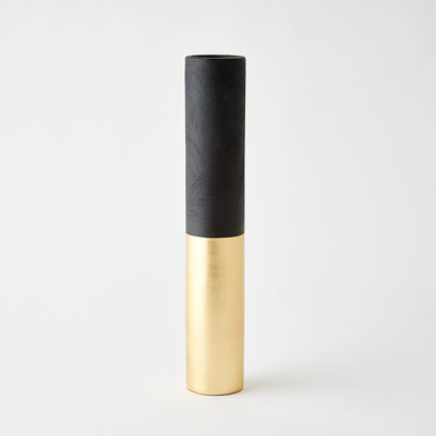 Vase Collins - noir mat / doré métallique - Lg