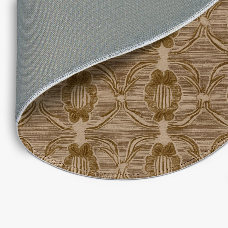 Tapis brun d'intérieur et d'extérieur, Rond 5 pi