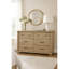 Commode large 6 tiroirs avec poignées noires Lara-121897276