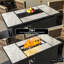 Mehalek 25" H X 47" W Propane Fire Pit Table With Lid, Outdoor Ceramic Tabletop Fire Pit