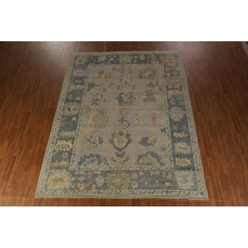 Vegetable Dye Wool Oushak Turkish Area Rug 9x12