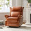 Fauteuil oscillant pivotant et inclinable en cuir ciré Hayliee-907636531