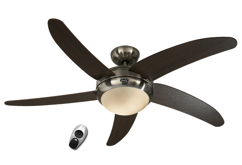132cm Ceiling Fan with Light Kit, Brushed Chrome