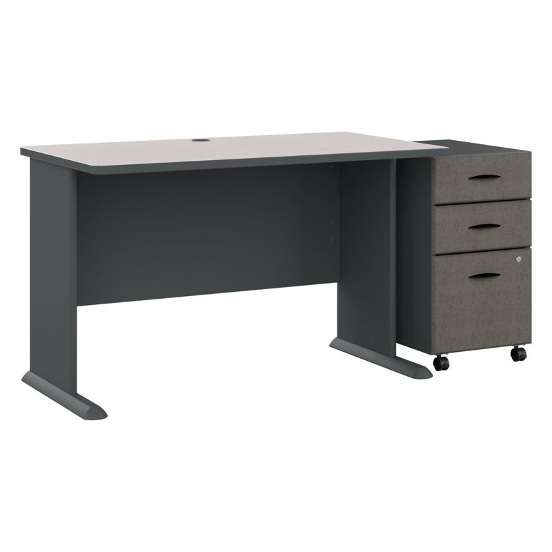 Bureau Series, Blanc spectre / ardoise, H 30 po x l 48 po x P 27 po