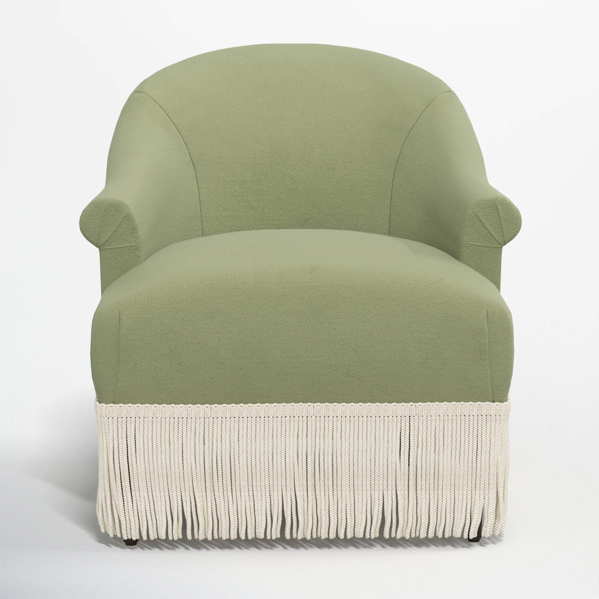 Callie Upholstered Wingback Chair, Classic Spring Velvet, Ivory
